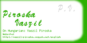 piroska vaszil business card